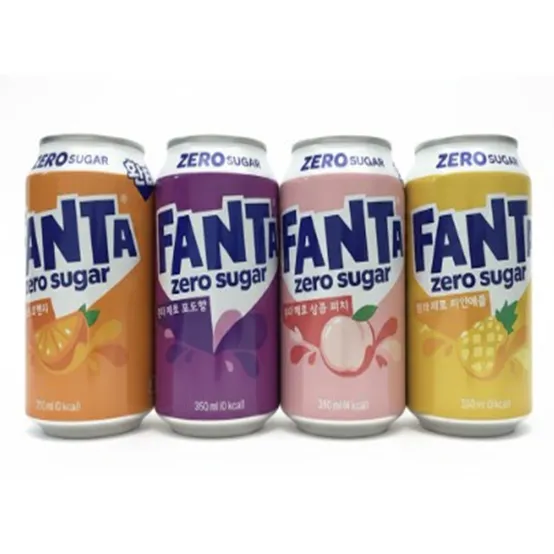 환타 제로 오렌지+파인+포도+피치 350ml 4종 6입 (총 24캔)