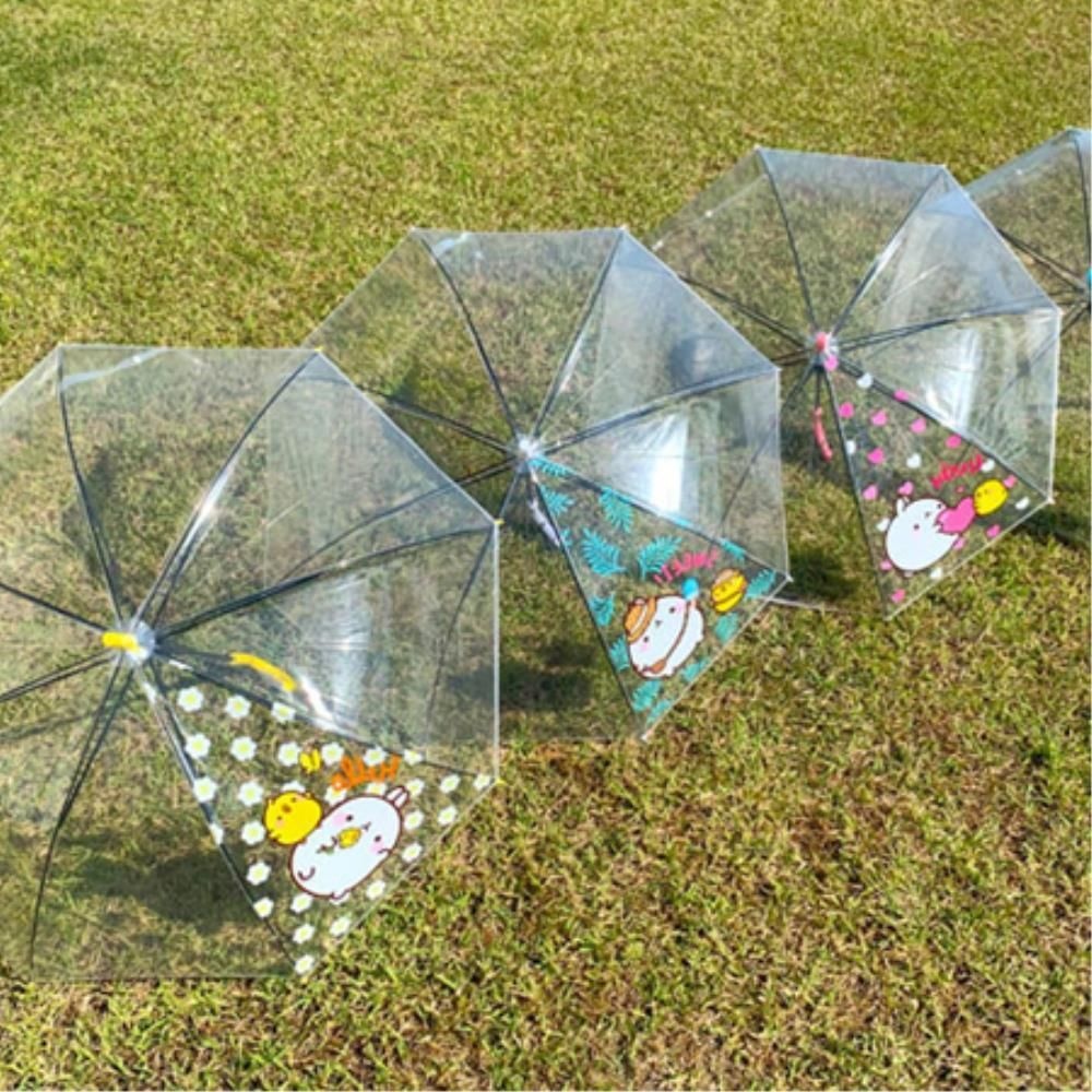 동민문구 학교 어린이집 몰랑 캐릭터 투명우산2P 경량 자동장우산 버트식