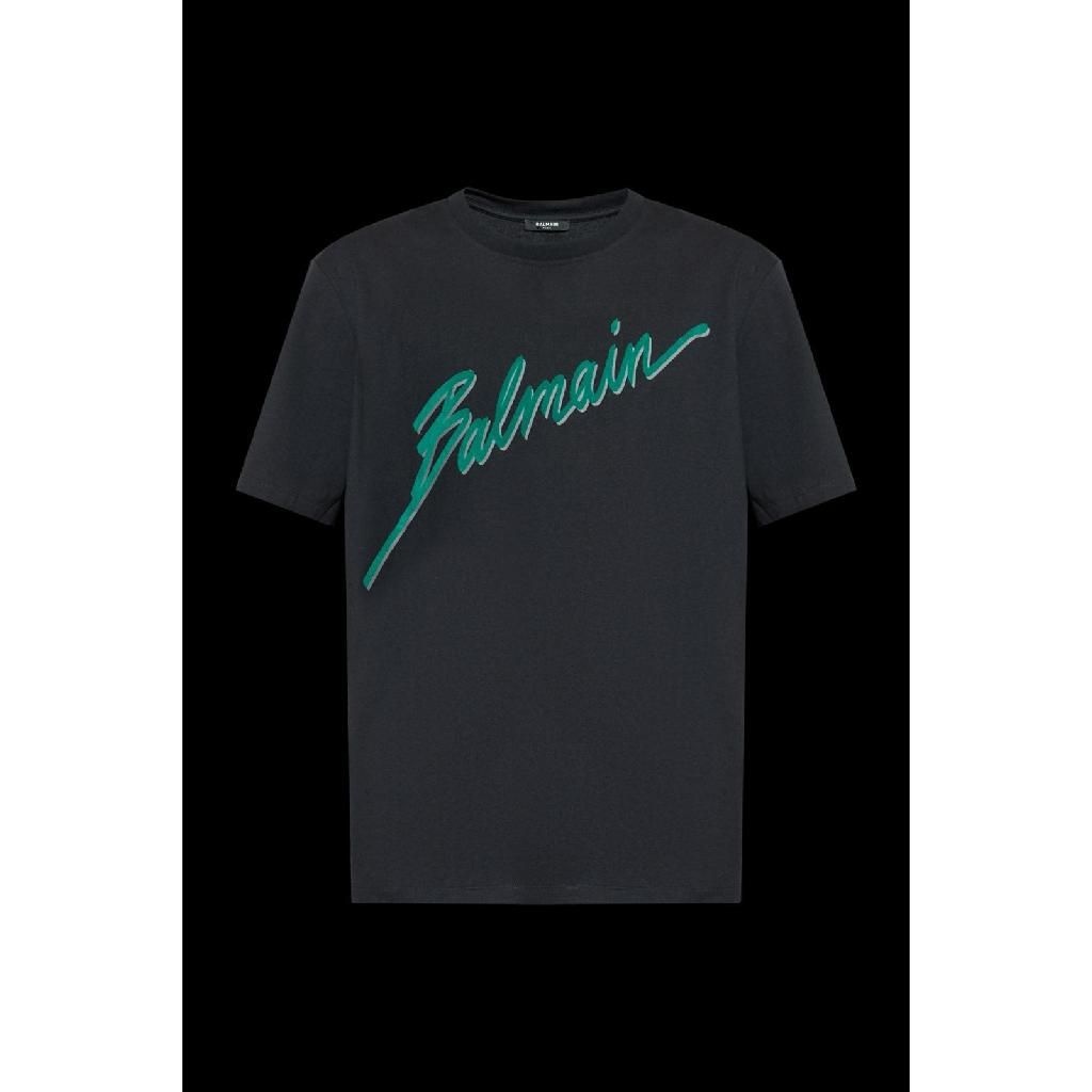 발망 [해외] 발망 25FW Balmain T 셔츠 with a 로고 앤 a velvety finish FH1EG000BC86EOJ TP565593753