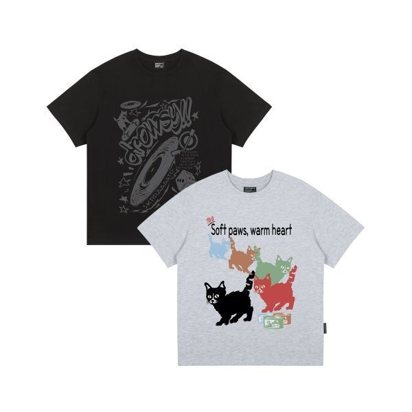 드로우시 셋 DW 바이닐 파우캣 반팔티 2종 세트 1925064