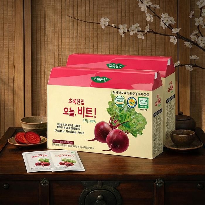 [초록한입] 유기농 비트즙 80ml x 21포 (2박스/총42포)