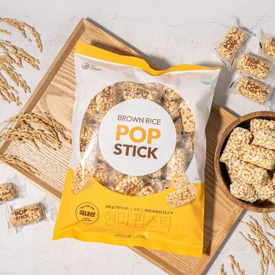 더오담 현미팝스틱 200g 5봉 국내산 현미 쌀과자