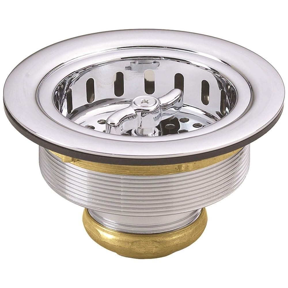 Westbrass [해외] Westbrass A213-26 8.9cm(3-1/2인치) 윙 너트 트위스트 스타일 대형 주방 싱크 바스켓 거름망, 광택 크롬