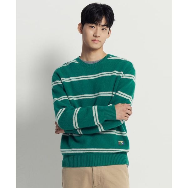 BEANPOLE MEN 빈폴 BEANPOLE MEN 푸즈예티 스트라이프 니트 그린 BC5X51C61M 454703
