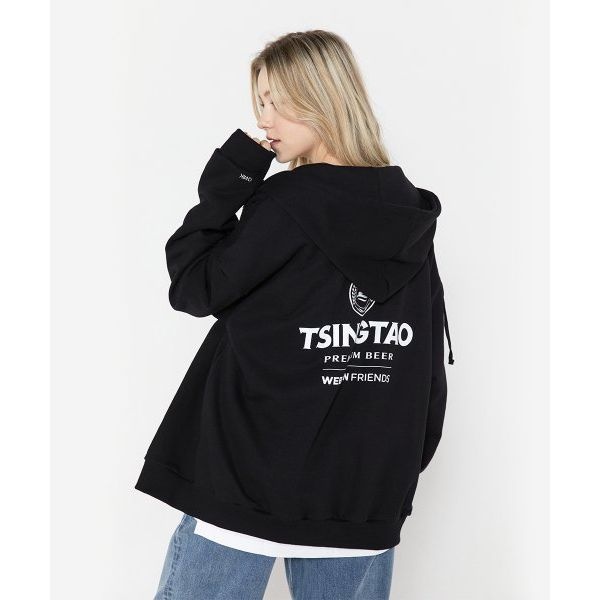 WEBZEN FRIENDS 칭따오 X 웹젠 프렌즈 뮤다 후드집업 블랙