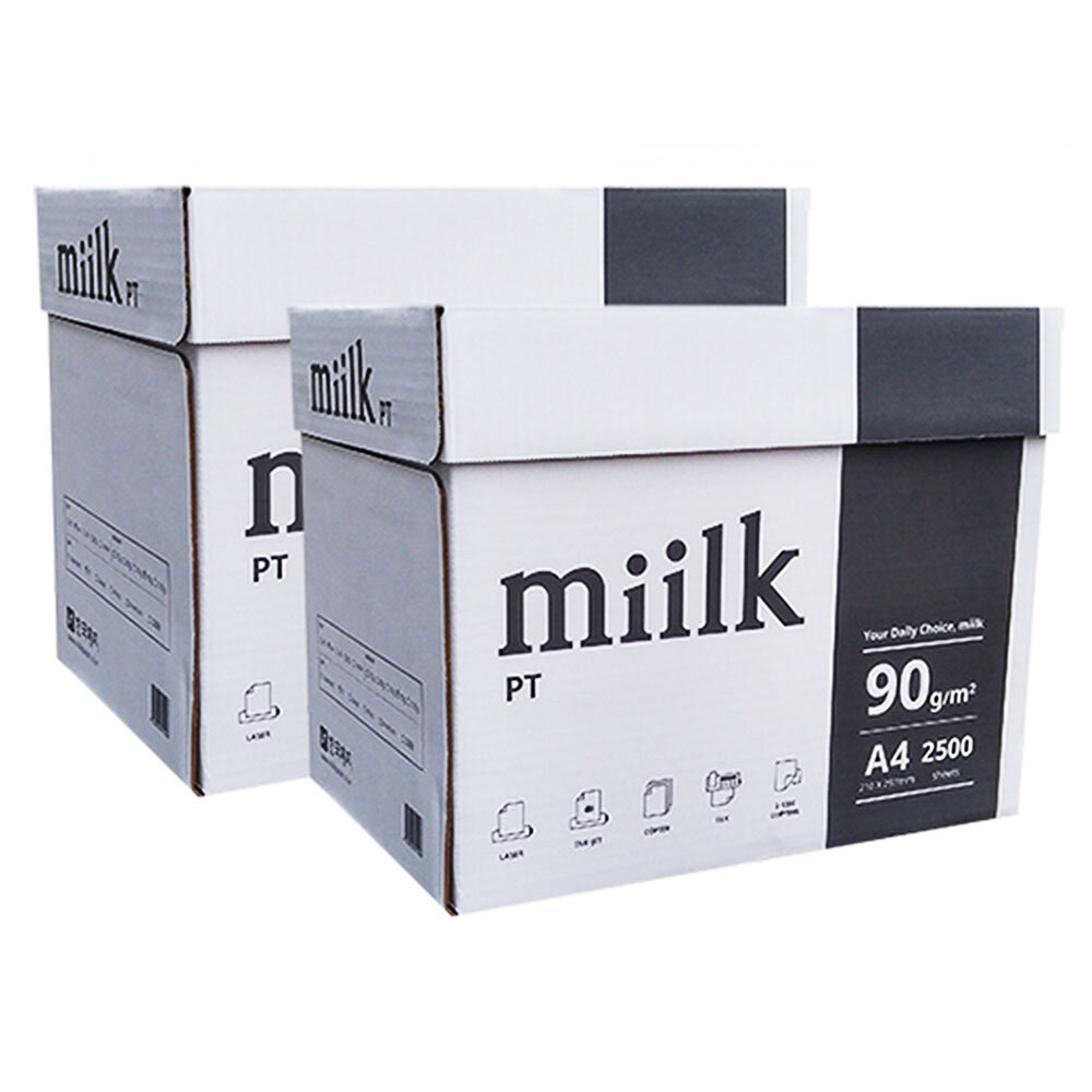 밀크 A4용지 A4 복사용지 90g 2500매 2박스