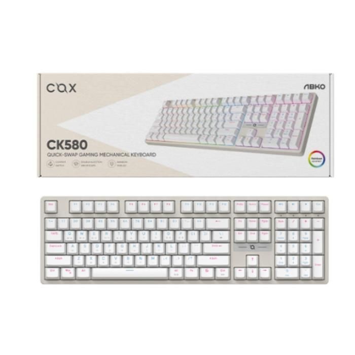 COX 108키 게이밍 기계식 키보드 화이트 청축 핫스왑