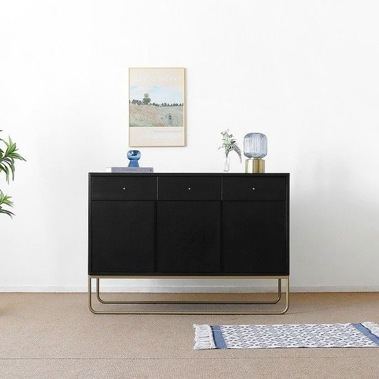 베이직컴퍼니 코코엣지 A형 골드철재수납장 블랙 1200