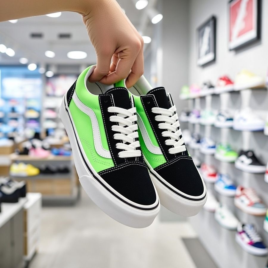 반스 프리미엄 올드스쿨 스니커즈 남성 블랙 그린 VN000D9JFBL