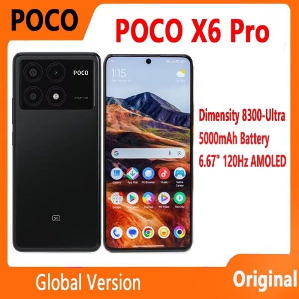 상품상세참조 새로운 POCO X6 Pro 5G 글로벌 버전 스마트폰 디멘시티