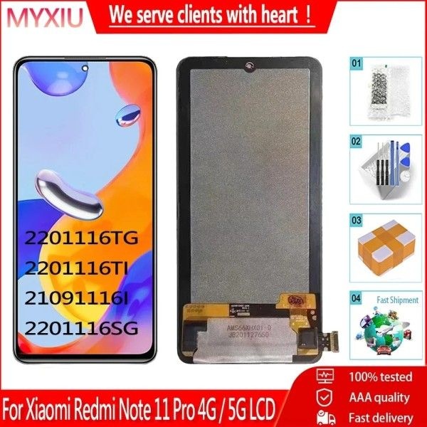 샤오미 레드미 노트 11 프로용 6.67인치 OLED LCD 디스플레이
