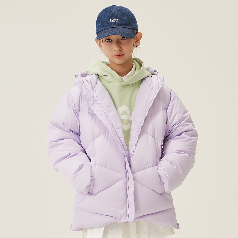 LEE 키즈 트위치 레귤러 핏 후드 덕다운 점퍼 퍼플 LK2404DP74PU