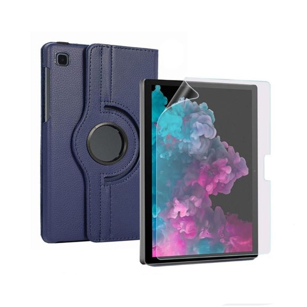 갤럭시탭S6 라이트 회전 가죽 케이스+종이질감필름