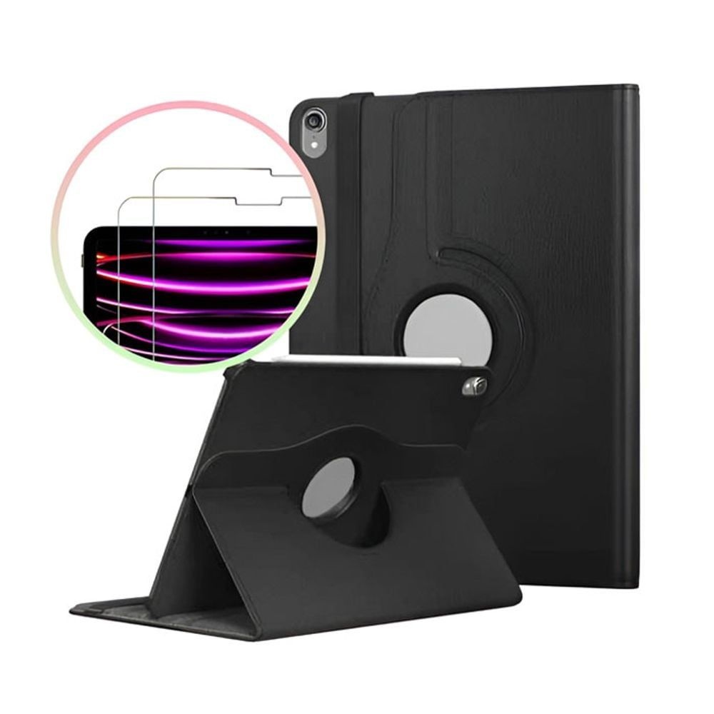 아이패드 프로 10.5 회전 케이스+강화유리 2매 세트