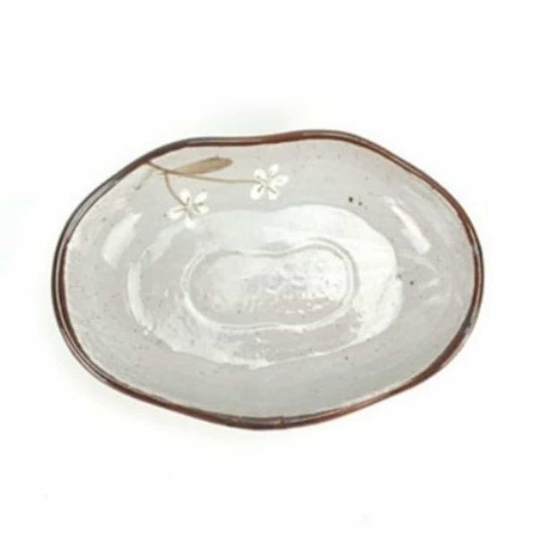 [조르지오]도자기 WUO084V4 접시 타원형 중 가정용그릇 앞접시