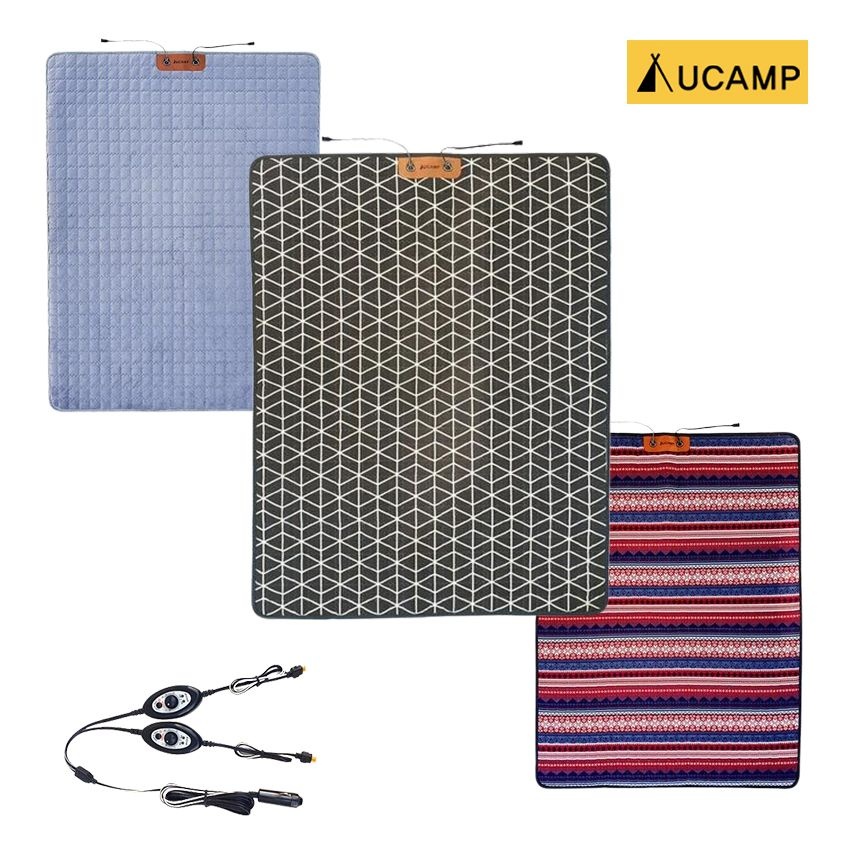 유캠프 DC 12V 전기매트 탄소 온열 매트 차박 캠핑 차량용 시거잭 전기장판  2인용 매트