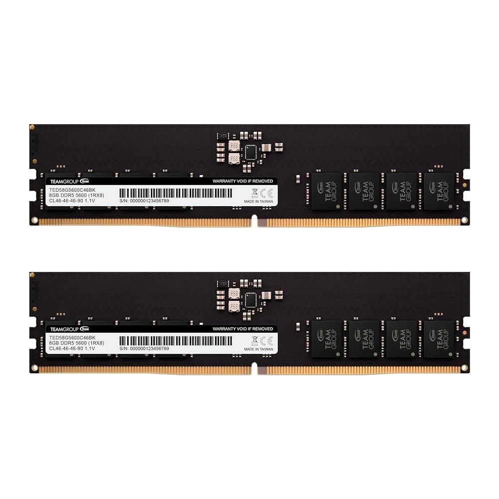 [해외] TEAMGROUP Elite DDR5 32GB (2x16GB) 4800 CL40 논 ECC 언버퍼드 1.1V UDIMM PC 데스크탑 메모리 모듈 RAM 업그레이드 (TED532G4800C40DC01)