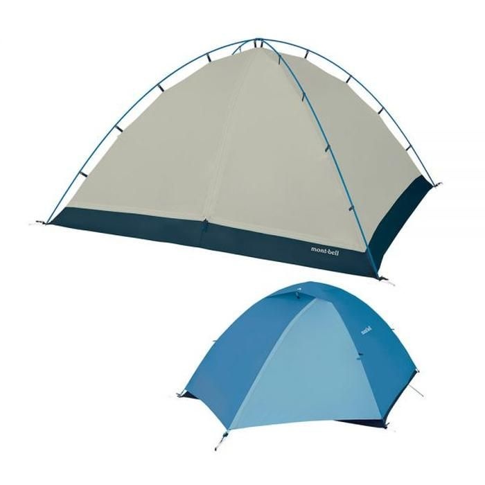 몽벨 3-4인용 캠핑 텐트 크로노스 돔 4 스카이블루 백패킹 트레킹