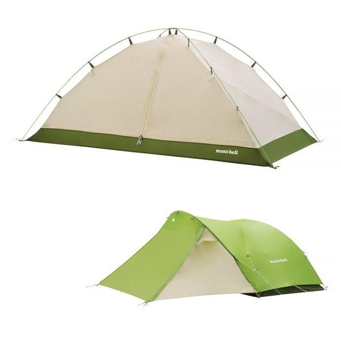 몽벨 2인 캠핑 텐트 거실 타프형 레인플라이 크로노스 캐빈 2 그린