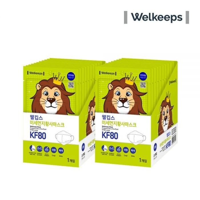 웰킵스 마스크 KF80 방한용품 일상 데일리 총 50매 KF80