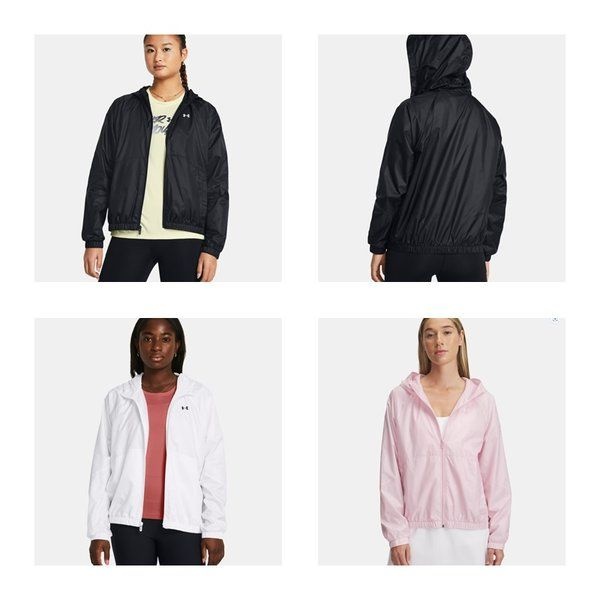 언더아머 언더아머 1382698 블랙 화이트 핑크 3컬러 여성 UA 라이벌 스포츠 윈드브레이커 발수 방풍 바람막이