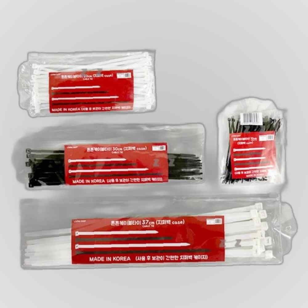 케이블 밴드 홀더 선정리 타이 10-37cm 케이블정리클립 케이블타이대형 전기선정리 케이불타이 케이블클램프 선