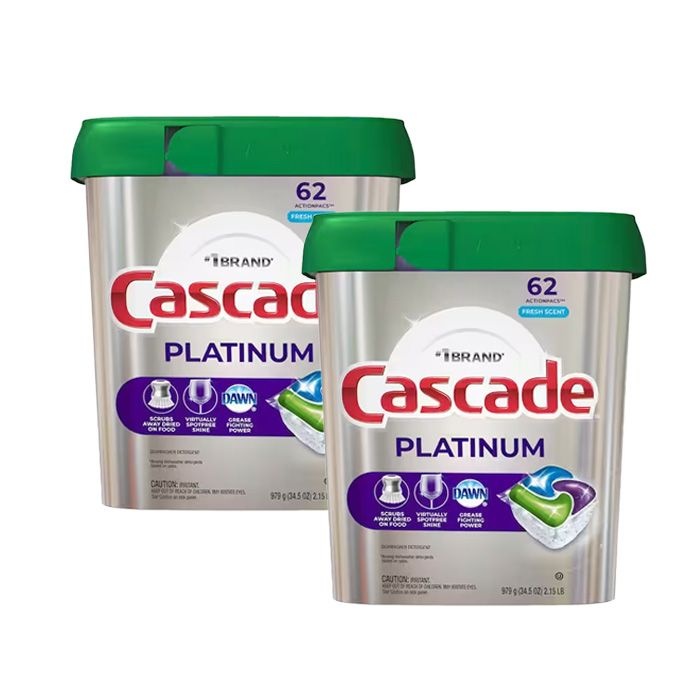 캐스케이드 식기세척기 세제 프레시향 62팩 2개세트