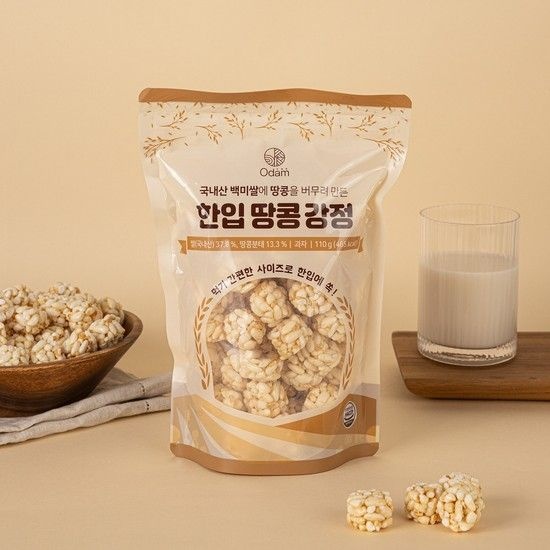 더오담 한입 땅콩 강정 110g 12봉 국산 쌀과자