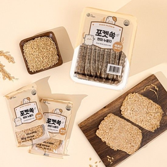 더오담 포켓쏙 누룽지 현미 297g 4팩 국내산 현미쌀 개별포장 누룽지