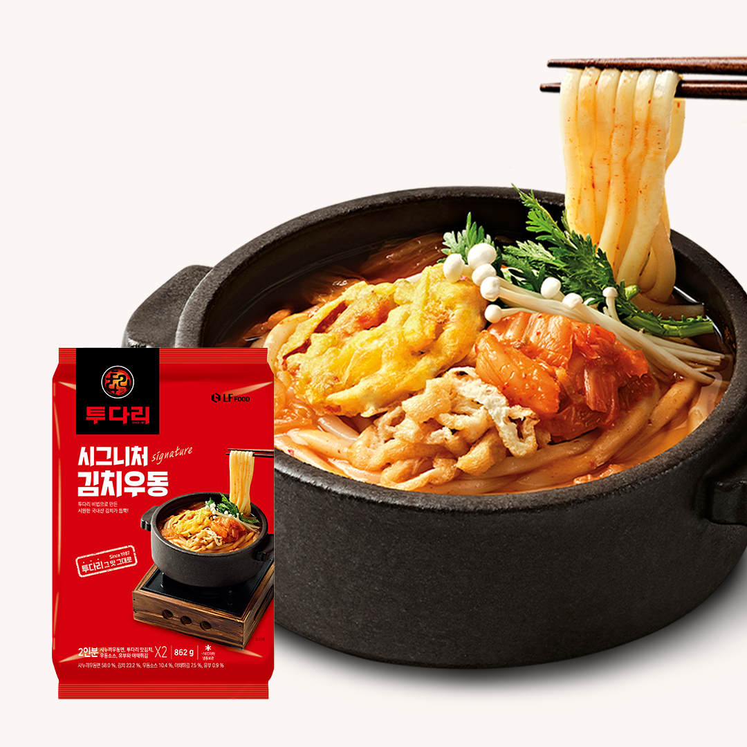 투다리 [핫이슈템][1+1] 투다리 시그니처 김치우동 2인분 x 2팩 (총 4인분)