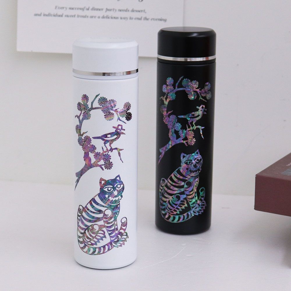 호작도 까치호랑이 자개 텀블러 500ml 케이팝 데몬헌터스 사자보이즈 더피 모티브 전통 민화 박물관굿즈
