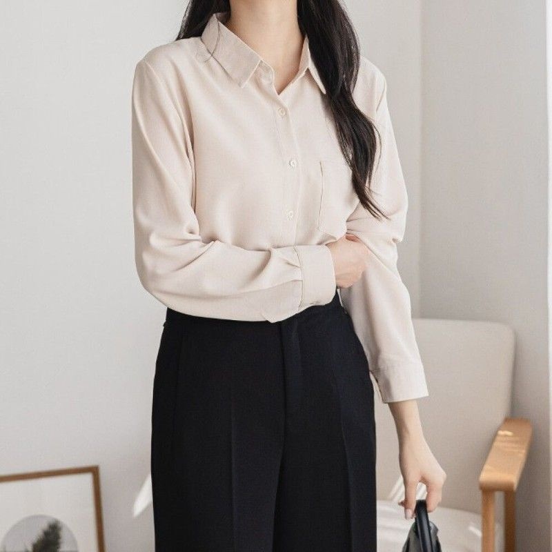 룰루제이 브리치 룰루제이 / 오피스룩 링클프리 찰랑 포켓 카라 블라우스 셔츠1021511