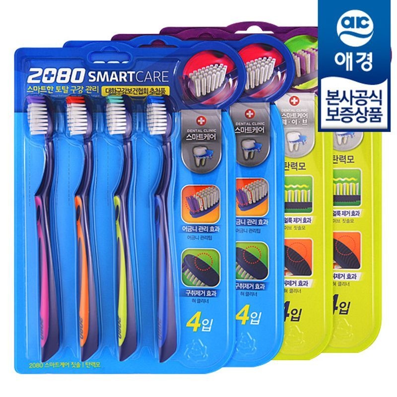 애경 [애경] 2080 스마트케어 칫솔 4입 x4개