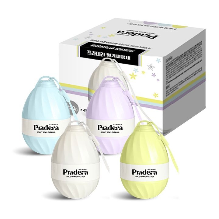 프라데라 보틀형 대용량 변기세정제 위생줄포함 4개입