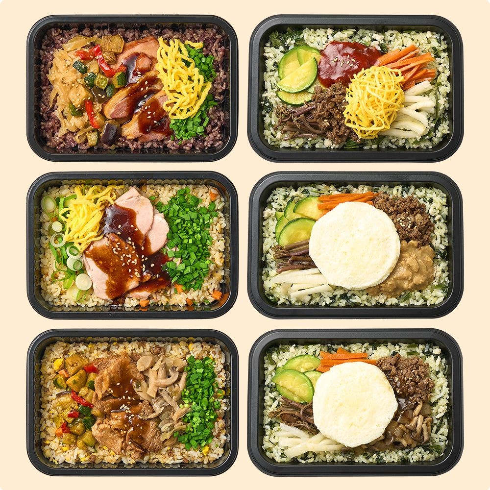 상세설명 참조 미스터네이처 굿스푼 저당 비빔밥&솥밥 혼합 6종 6팩 도시락 세트 임당 당뇨 식단 닭가슴살 단백질 덮밥