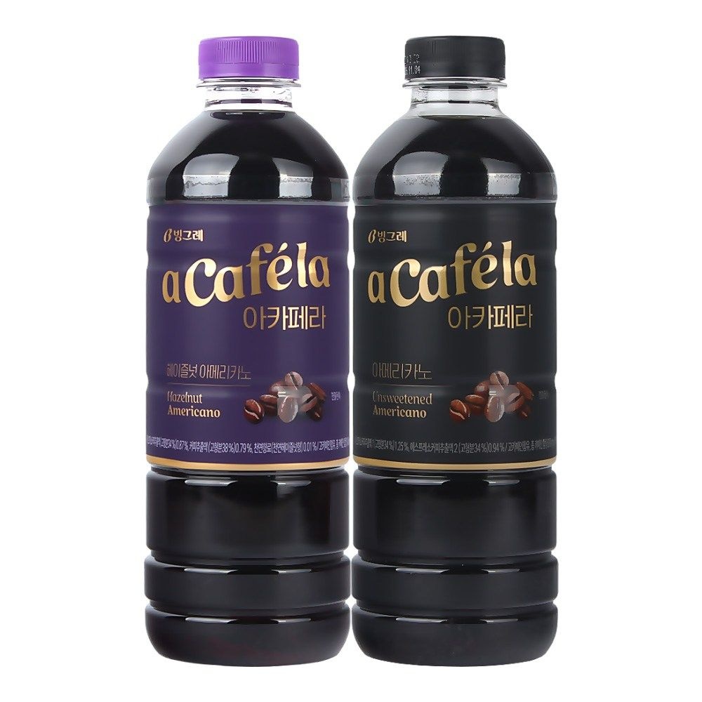 빙그레 아카페라 올데이 아메리카노  1L 6개입 + 헤이즐넛  1L 6개입