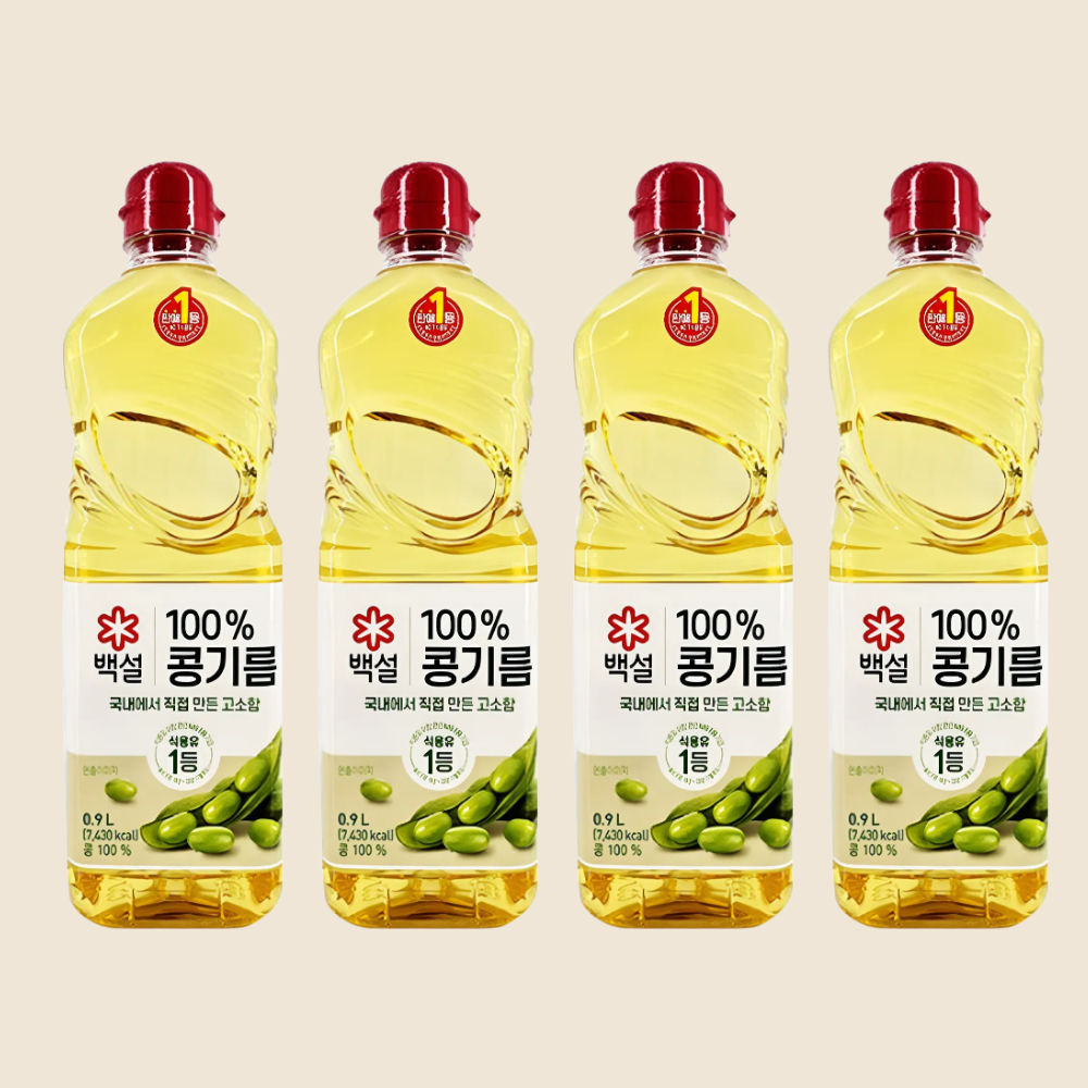 상세설명참조 백설 100% 콩기름 900ml x 4개
