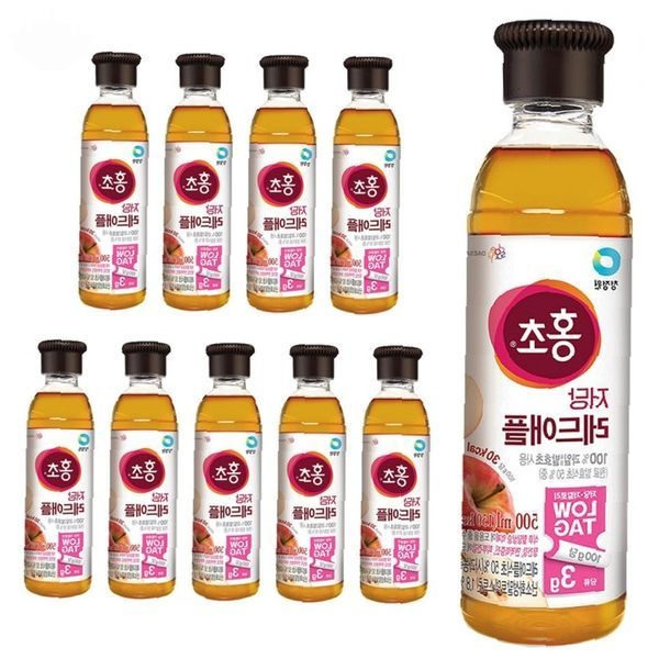 대상(주) 사과식초음료 저당 10병 500ml 건강음료 다이어트 홍초 가정용 음용식초