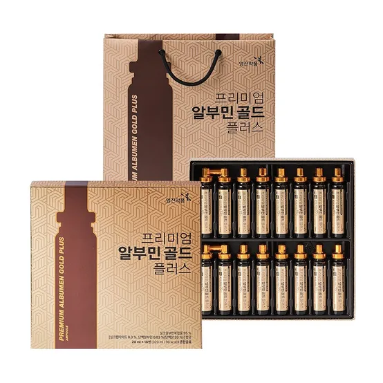 영진약품 프리미엄 알부민 골드 플러스 20ml 16병 쇼핑백 포함 - 실크알부민 난백알부민 마시는알부민