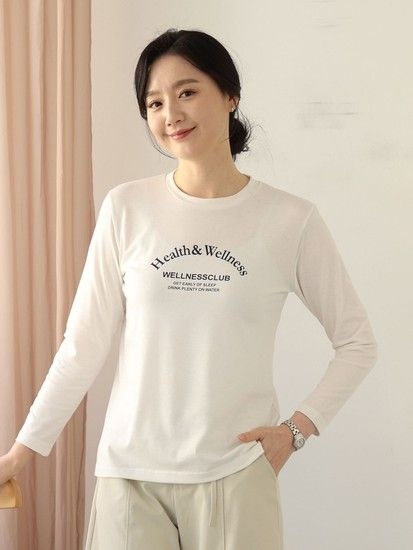 웰리스 레터링 티셔츠 /여성 프린팅 데일리 UTS102