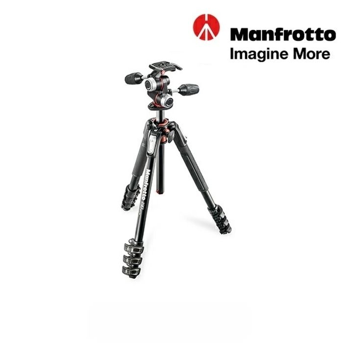 [해외] 맨프로토 삼각대 알루미늄 4단 3웨이 촬영 장비 MK190XPRO4-3W
