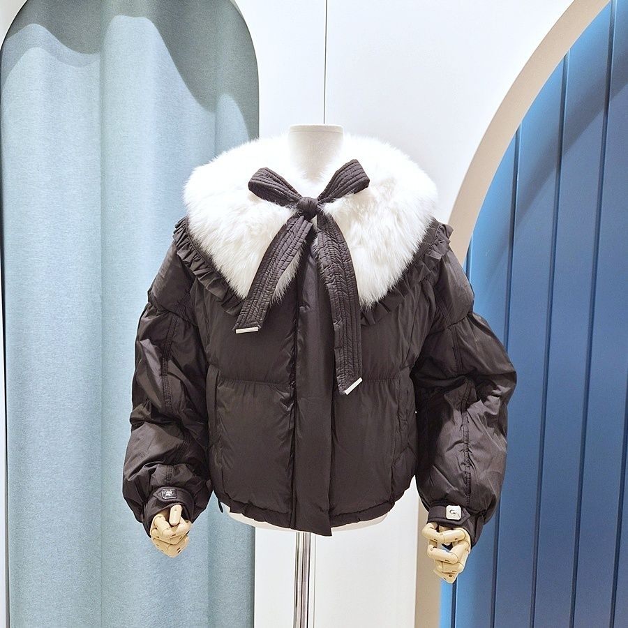 리펜 스튜디오 [AK원주점] [리펜스튜디오] 폭스퍼 프릴카라 프리미엄 덕다운 패딩점퍼 SF12DJ524