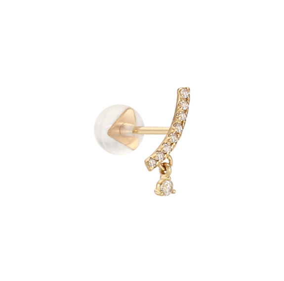 미니골드 [당일발송] 미니골드 김천점 샤인드롭라인 피어싱 귀걸이 10K EHOM0024