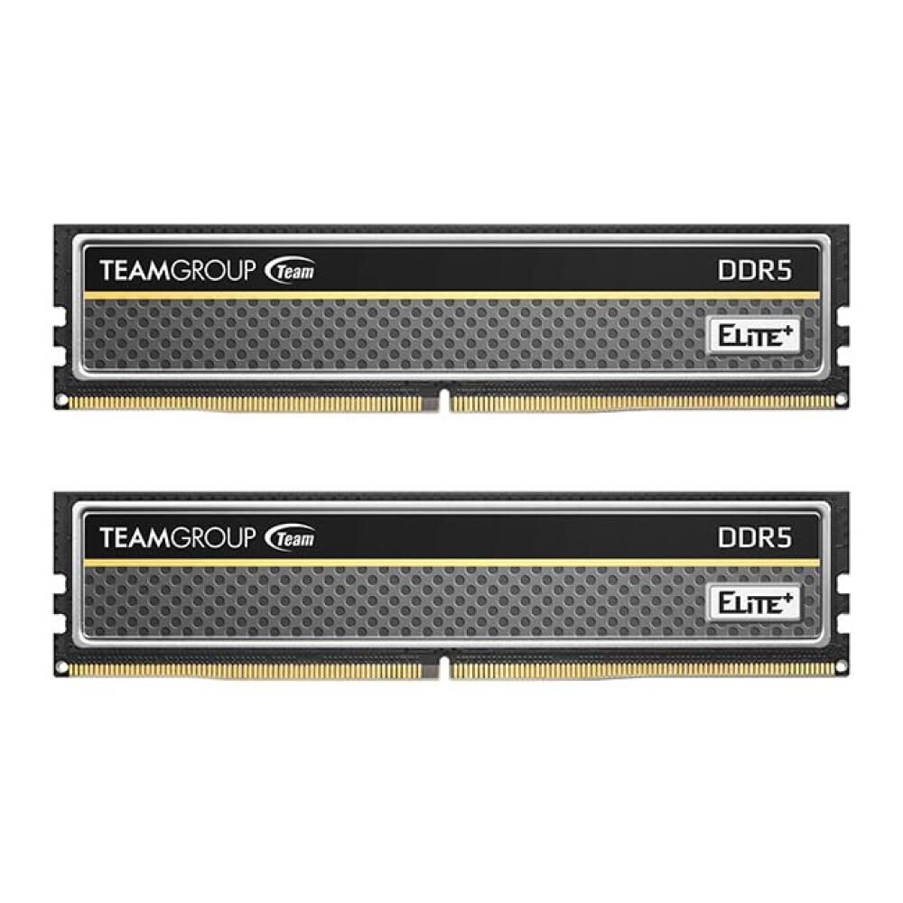[해외] 0273620 팀GROUP Elite Plus DDR5 64GB (2x32GB) 4800MHz PC5-38400 CL40 언버퍼드 Non-ECC 1.1V UDIMM 288핀 데스크탑 메모리 모듈 램 (블랙