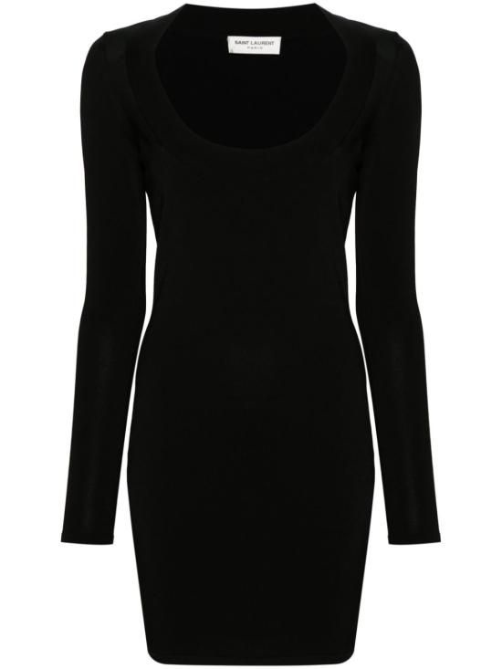 [해외] 생로랑 24SS 생로랑 숏 원피스 782641 Y76EO1000 BLACK