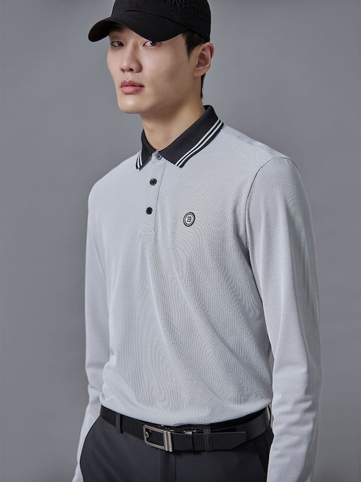 빈폴 남성 잔조직 피케 긴팔 티셔츠 블랙 BJ5141B035 442481