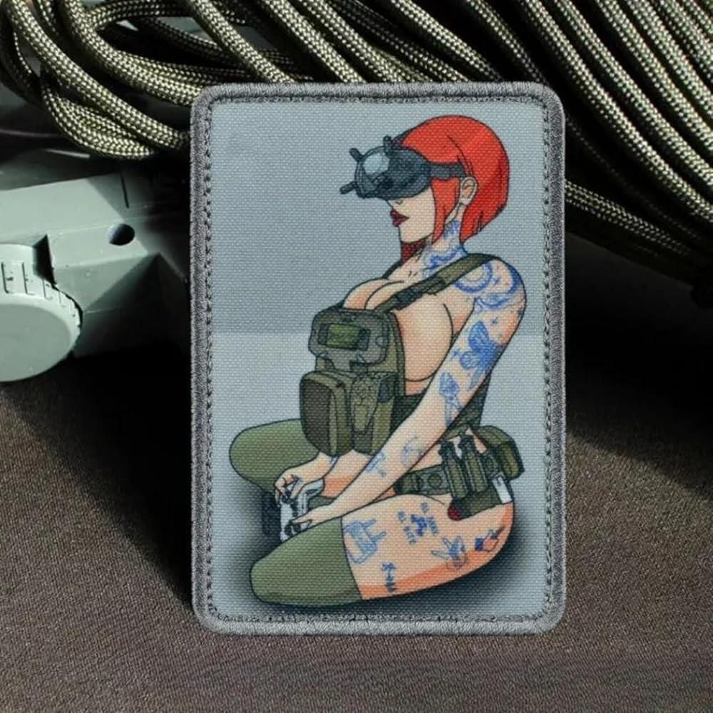 Viusneun [해외] 49톤 섹시 걸스 모랄 패치 - 드론 뷰티 전술 밀리터리 장비, 배낭, 오퍼레이터 야구 모자, 플레이트 캐리어 및 조끼