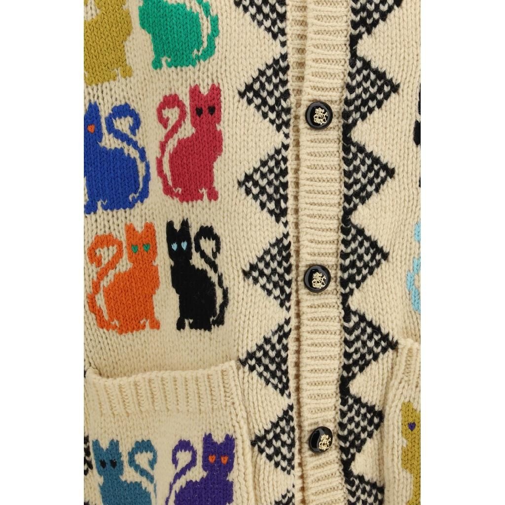 [해외] 발렌티노 8V3KA06CBBK_M12 Cardigan with Le Chat de la Maison jacquard motif