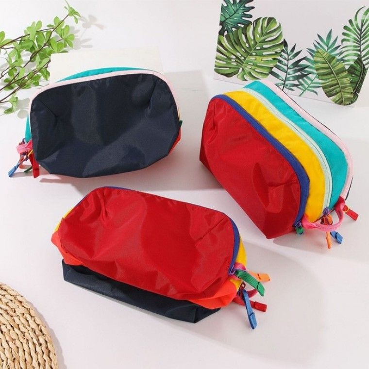 월드온  도파민 컬러 파우치 3지퍼 넉넉한수납 뚱파우치 기저귀파우치 여성용품 나들이 상비약 보관파우치