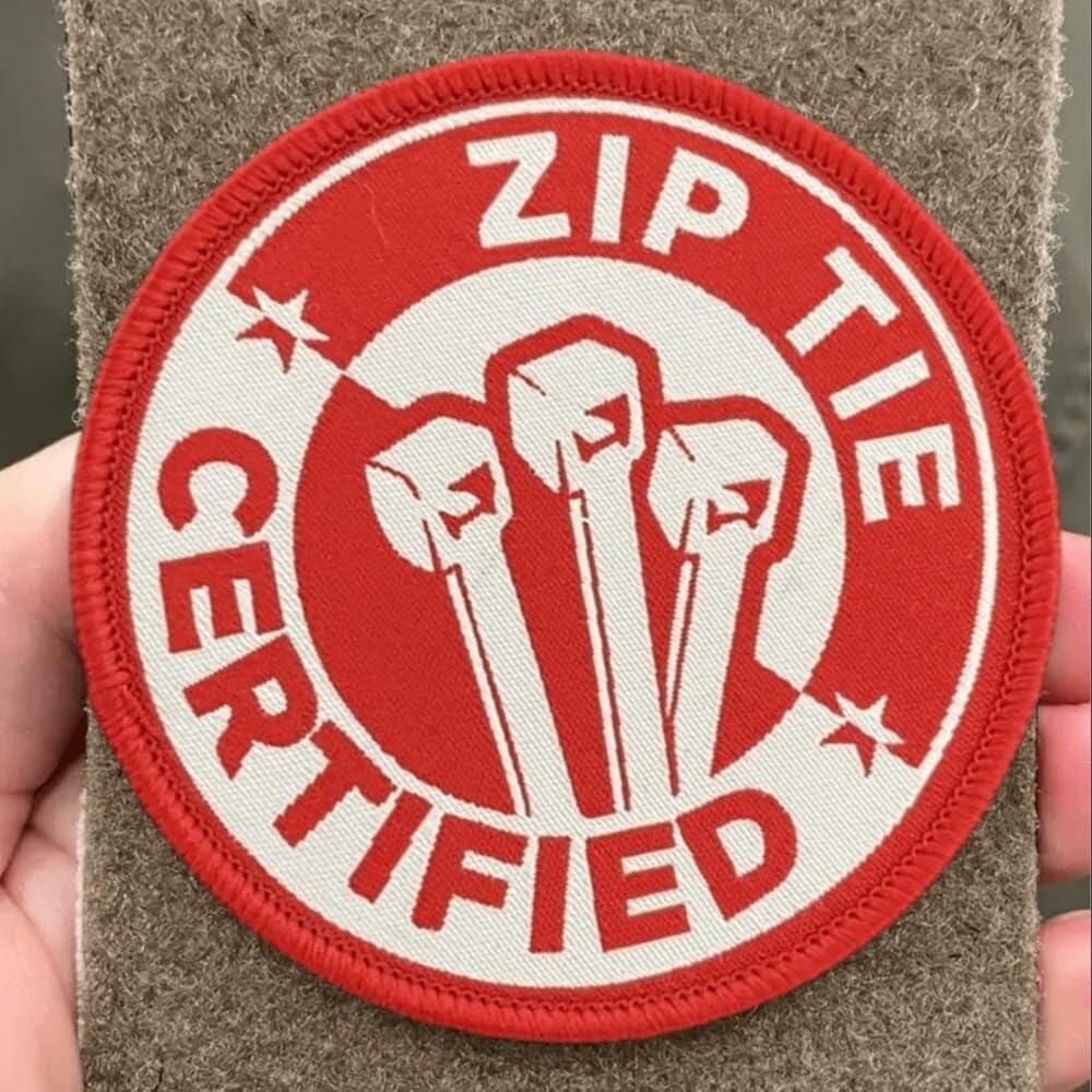 Viusneun [해외] 지퍼 타이 인증 재미있는 모랄 패치 - 군용 장비, 배낭, 오퍼레이터 야구 모자, 플레이트 캐리어 및 조끼용 전술